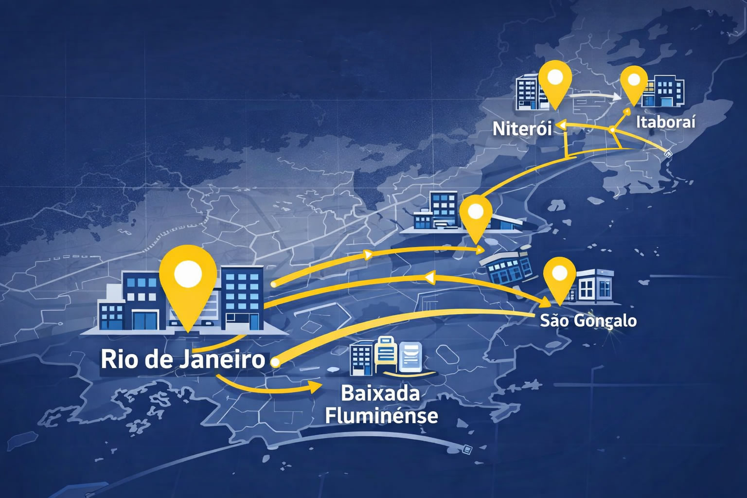 Áreas atendidas pela DLC Projetos no Rio de Janeiro e Grande Rio